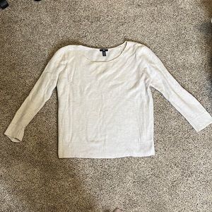 Waffle-Knit Off White Sweater